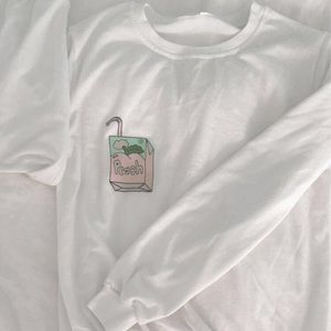 peach juice box sweater